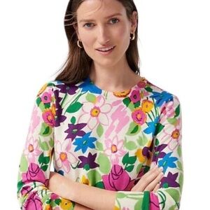 J. Crew Margot sweater in vibrant garden print